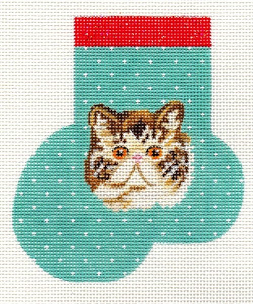 click here to view larger image of Exotic Shorthair Mini Sock (hand painted canvases)