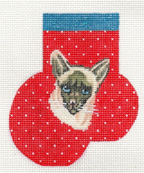 click here to view larger image of Siamese Mini Sock (hand painted canvases)