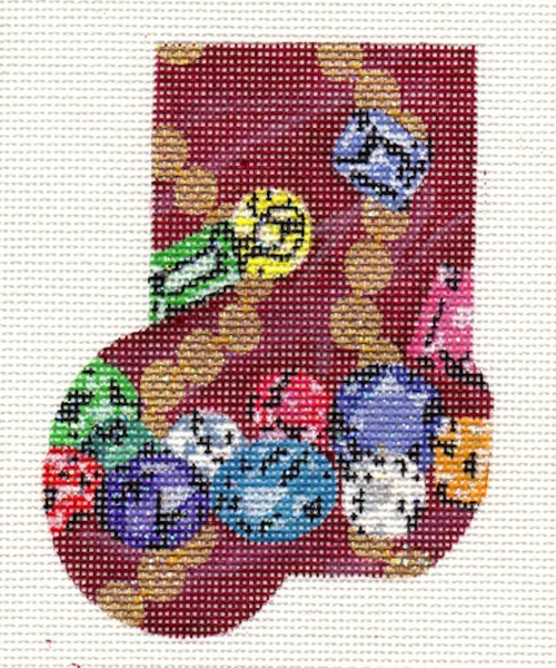 click here to view larger image of Gemstones Mini Sock (hand painted canvases)