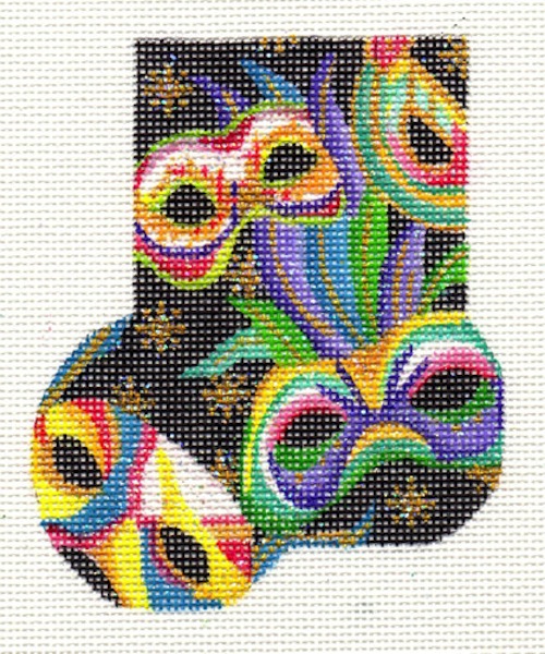 click here to view larger image of Masquerade Mini Sock (hand painted canvases)