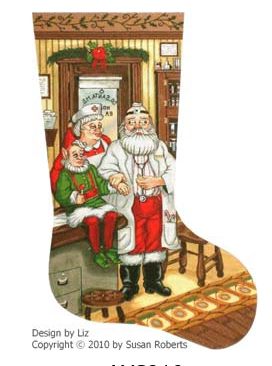 click here to view larger image of Doctor Santa Stocking (hand painted canvases)