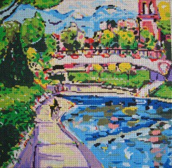 click here to view larger image of Plaza Canal (hand painted canvases)
