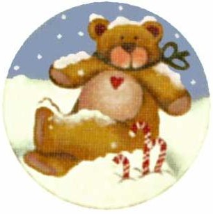 click here to view larger image of Peppermint Bear   (hand painted canvases)