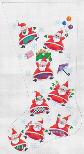 click here to view larger image of Its Snowing Santas Stocking (hand painted canvases)