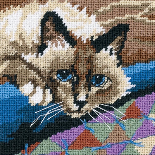 click here to view larger image of Cuddly Cat (needlepoint kits)