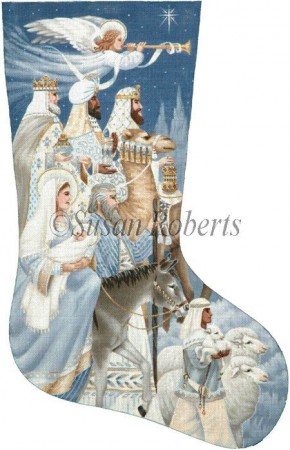 click here to view larger image of The Nativity Stocking (hand painted canvases)