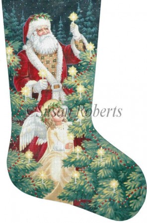 click here to view larger image of Lighting The Trees Stocking - 18ct (hand painted canvases)