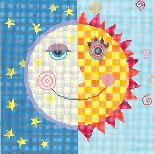 click here to view larger image of Moon and Sun (hand painted canvases)