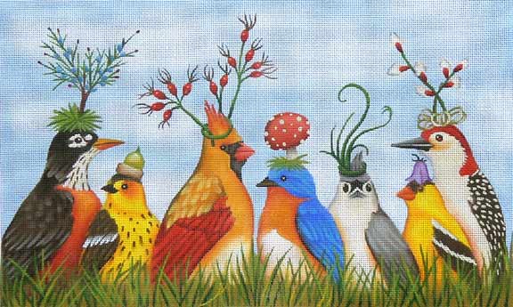 click here to view larger image of Garden Party (hand painted canvases)