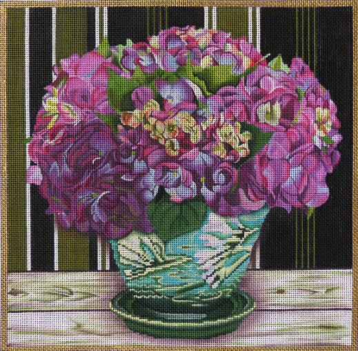 click here to view larger image of Purple Floral Arrangement (hand painted canvases)