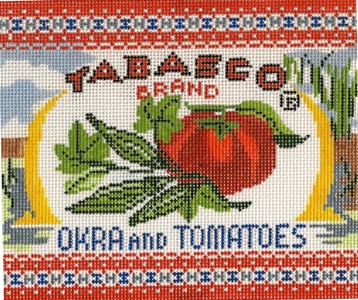 click here to view larger image of Tabasco Okra and Tomatoes (hand painted canvases)