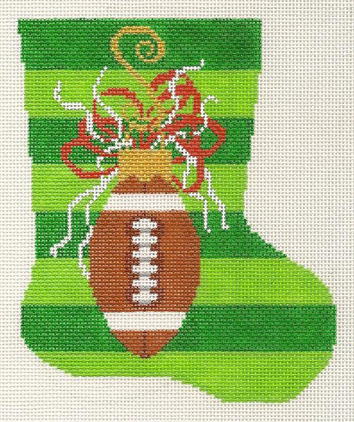 click here to view larger image of Mini Stocking - Football (hand painted canvases)