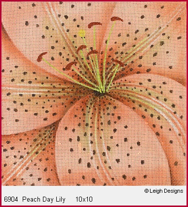 click here to view larger image of Peach Day Lily (hand painted canvases)