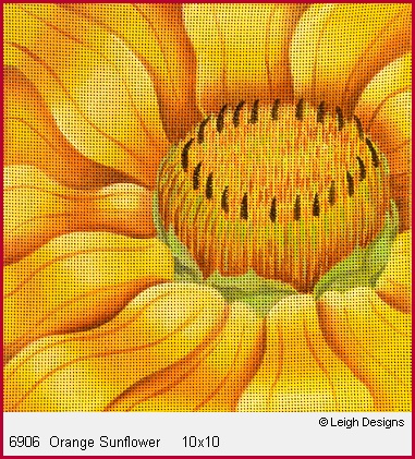 click here to view larger image of Orange Sunflower (hand painted canvases)