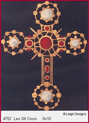 click here to view larger image of Leo XII Cross (hand painted canvases)