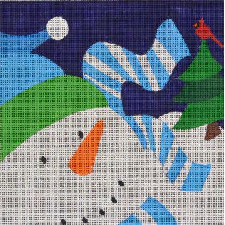 click here to view larger image of Graphic Snowman Stripes (hand painted canvases)