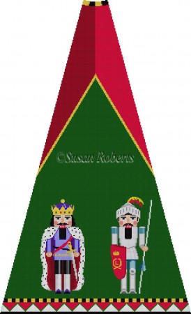 click here to view larger image of King Arthur and Sir Lancelot Nutcracker Tree Skirt Panel (with background) (hand painted canvases)