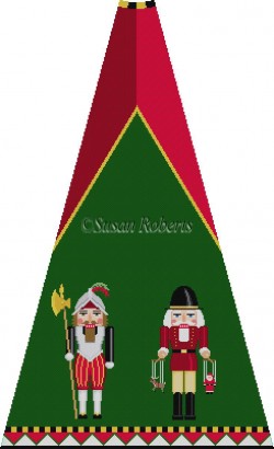 click here to view larger image of Swiss Guard and Puppeteer Nutcracker Tree Skirt Panel (with background) (hand painted canvases)