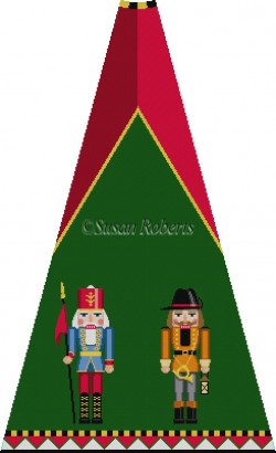 click here to view larger image of Sentry and Night Watchman Nutcracker Tree Skirt Panel (with background) (hand painted canvases)