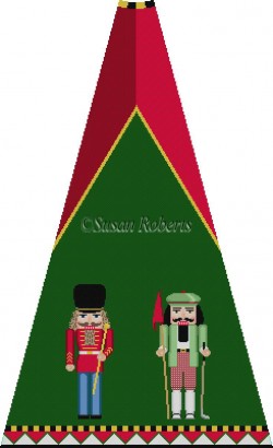 click here to view larger image of Band Major and Golfer Nutcracker Tree Skirt Panel (with background) (hand painted canvases)