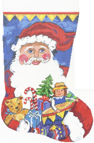 click here to view larger image of Santa Sock (hand painted canvases)