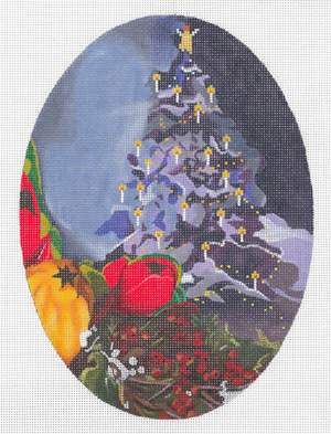 click here to view larger image of Blue Christmas Tree (hand painted canvases)