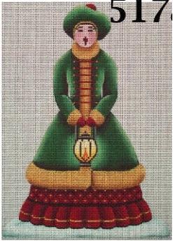 click here to view larger image of Victorian Caroler - Girl (hand painted canvases)