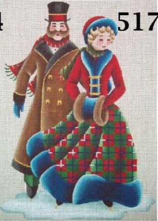 click here to view larger image of Victorian Skaters (hand painted canvases)