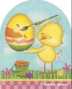 click here to view larger image of Chick Painting Egg (hand painted canvases)