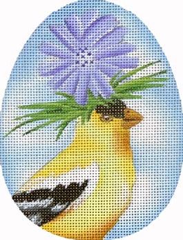 click here to view larger image of Chickory Goldfinch Egg (hand painted canvases)