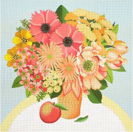 click here to view larger image of Peach Bouquet (hand painted canvases)
