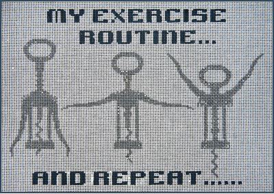 click here to view larger image of My Exercise Routine (hand painted canvases)