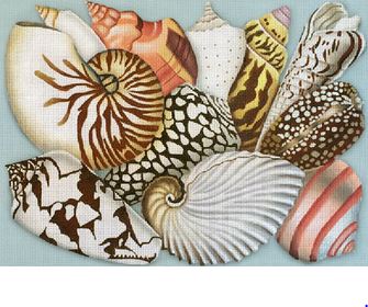 click here to view larger image of Shell Collage (hand painted canvases)
