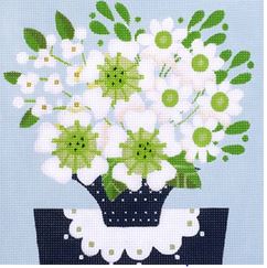 click here to view larger image of Green and White Bouquet (hand painted canvases)