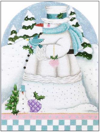 click here to view larger image of Winter White Snowman Dome (hand painted canvases)