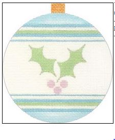 click here to view larger image of Holly Ornament (hand painted canvases)