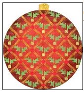 click here to view larger image of Holly Ornament (hand painted canvases)