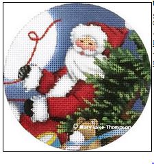 click here to view larger image of Santa's Sleigh Ornament (hand painted canvases)