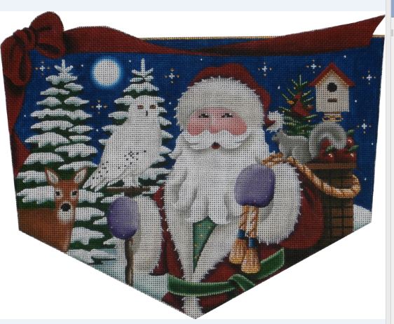 click here to view larger image of Forest Santa (Stocking Topper) - 13ct (hand painted canvases)