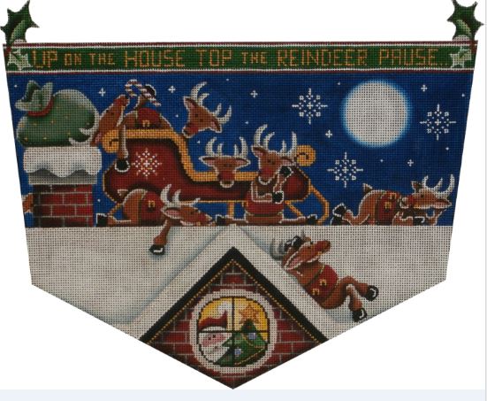 click here to view larger image of Restless Reindeer (Stocking Cuff) - 13ct (hand painted canvases)