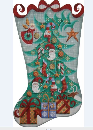 click here to view larger image of Whimsical Stocking - 13ct (hand painted canvases)