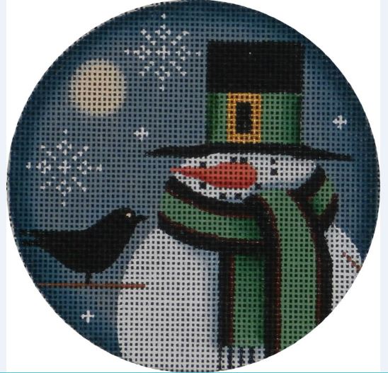 click here to view larger image of November Snowman Ornament (hand painted canvases)