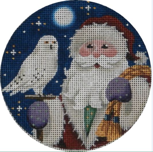 click here to view larger image of Forest Santa Ornament (hand painted canvases)
