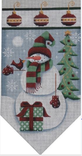 click here to view larger image of December Snowman Banner (hand painted canvases)
