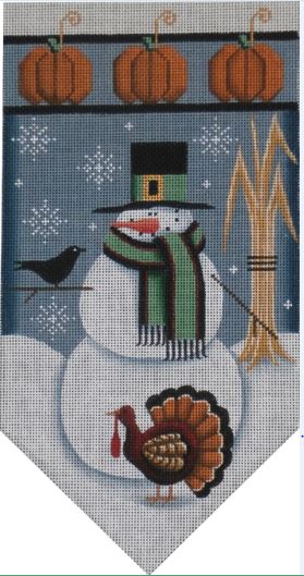 click here to view larger image of November Snowman Banner (hand painted canvases)