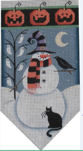click here to view larger image of October Snowman Banner (hand painted canvases)