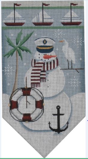 click here to view larger image of August Snowman Banner (hand painted canvases)