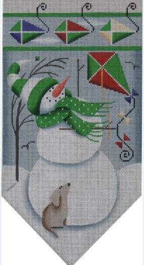 click here to view larger image of March Snowman Banner (hand painted canvases)