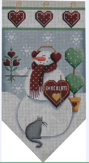click here to view larger image of February Snowman Banner (hand painted canvases)