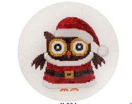 click here to view larger image of Santa Owl  (hand painted canvases)